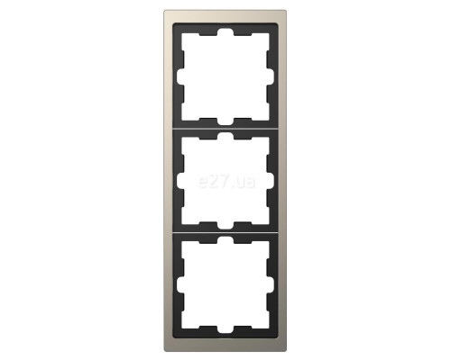Рамка 3 поста Schneider Electric MTN4030-6550 Merten D-Life, нікель, метал