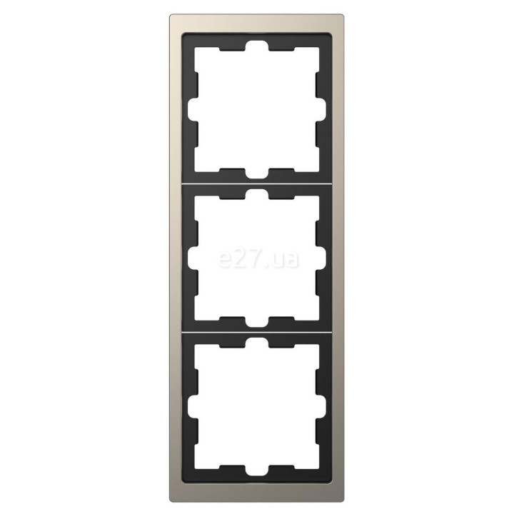 Рамка 3 поста Schneider Electric MTN4030-6550 Merten D-Life, нікель, метал · Schneider Electric · schneider-electric-mtn4030-6550