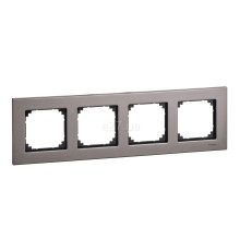 Рамка 4 поста Schneider Electric MTN403414 Merten System M-Elegance, сірий родій, метал