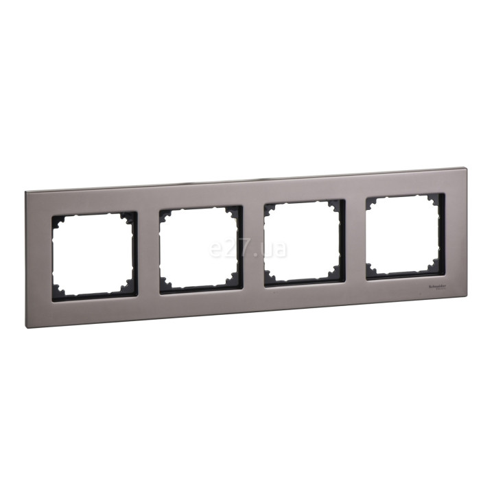 Рамка 4 поста Schneider Electric MTN403414 Merten System M-Elegance, сірий родій, метал · Schneider Electric · schneider-electric-mtn403414