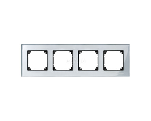 Рамка 4 поста Schneider Electric MTN4040-3260 Merten System M-Elegance, алмаз, скло
