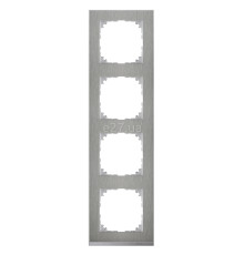 Рамка 4 поста Schneider Electric MTN4040-3646 Merten System M-Pure Decor, нержавіюча сталь/алюміній, пластик