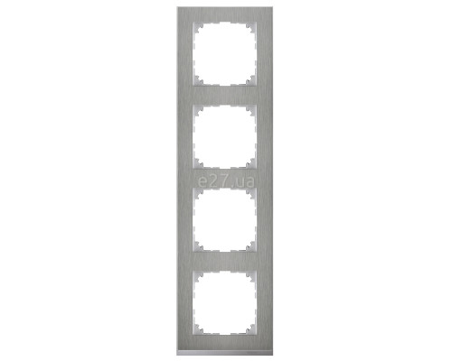 Рамка 4 поста Schneider Electric MTN4040-3646 Merten System M-Pure Decor, нержавіюча сталь/алюміній, пластик