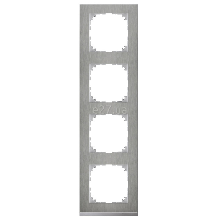 Рамка 4 поста Schneider Electric MTN4040-3646 Merten System M-Pure Decor, нержавіюча сталь/алюміній, пластик · Schneider Electric · schneider-electric-mtn4040-3646