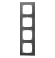 Рамка 4 поста Schneider Electric MTN4040-3669 Merten System M-Pure Decor, сланець/алюміній, пластик