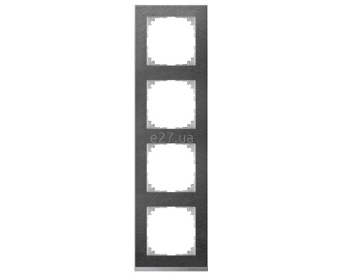 Рамка 4 поста Schneider Electric MTN4040-3669 Merten System M-Pure Decor, сланець/алюміній, пластик