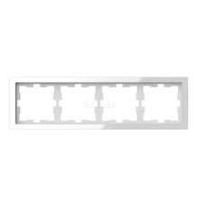 Рамка 4 поста Schneider Electric MTN4040-6520 Merten D-Life, білий кристал, скло