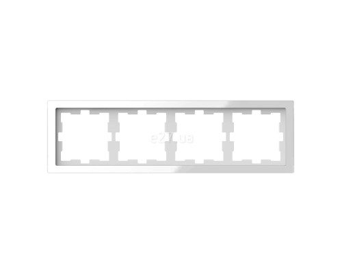 Рамка 4 поста Schneider Electric MTN4040-6520 Merten D-Life, білий кристал, скло
