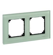 Рамка 2 поста Schneider Electric MTN404204 Merten System M-Elegance, смарагдовий, скло