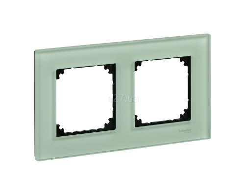 Рамка 2 поста Schneider Electric MTN404204 Merten System M-Elegance, смарагдовий, скло