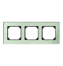 Рамка 3 поста Schneider Electric MTN404304 Merten System M-Elegance, смарагдовий, скло