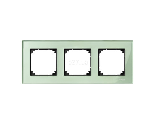 Рамка 3 поста Schneider Electric MTN404304 Merten System M-Elegance, смарагдовий, скло