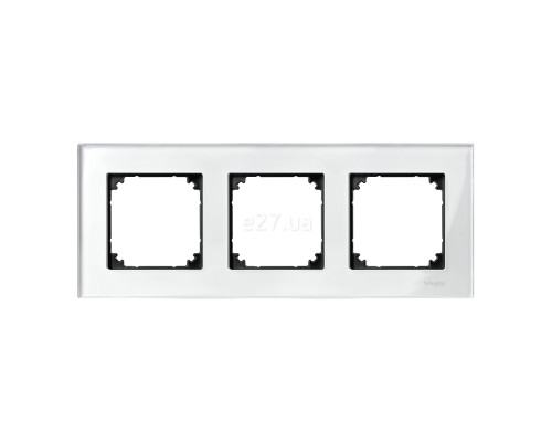 Рамка 3 поста Schneider Electric MTN404319 Merten System M-Elegance, діамант, скло