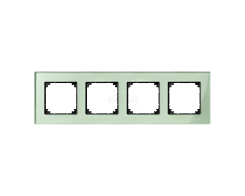 Рамка 4 поста Schneider Electric MTN404404 Merten System M-Elegance, смарагдовий, скло