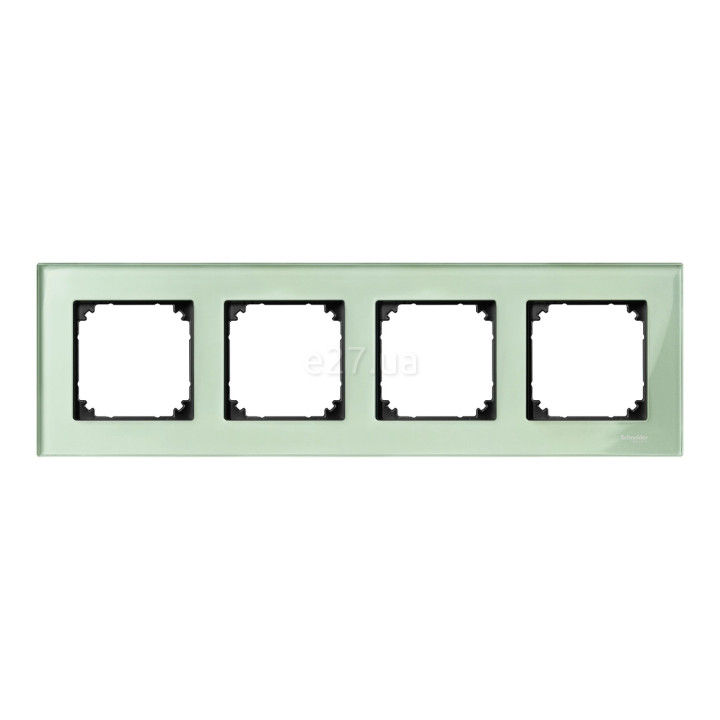 Рамка 4 поста Schneider Electric MTN404404 Merten System M-Elegance, смарагдовий, скло · Schneider Electric · schneider-electric-mtn404404