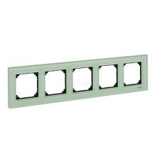 Рамка 5 постів Schneider Electric MTN404504 Merten System M-Elegance, смарагдовий, скло