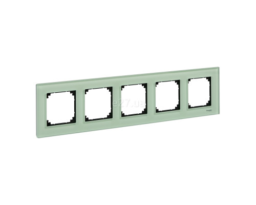 Рамка 5 постів Schneider Electric MTN404504 Merten System M-Elegance, смарагдовий, скло
