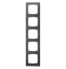 Рамка 5 постів Schneider Electric MTN4050-3669 Merten System M-Pure Decor, сланець/алюміній, пластик