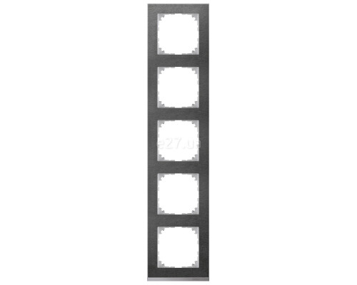 Рамка 5 постів Schneider Electric MTN4050-3669 Merten System M-Pure Decor, сланець/алюміній, пластик