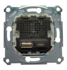 Розетка USB Schneider Electric MTN4366-0110 Merten, для врізного монтажу