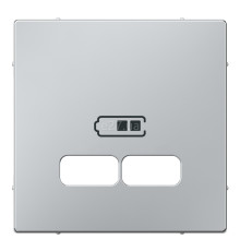 Лицьова панель USB-розетки Schneider Electric MTN4367-0460 Merten System M, алюміній, пластик