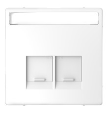 Лицьова панель розетки RJ45 Schneider Electric MTN4574-6035 Merten D-Life, білий лотос, пластик