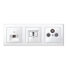 Рамка 3 поста Schneider Electric MTN478319 Merten System M-Smart, полярно-білий, пластик