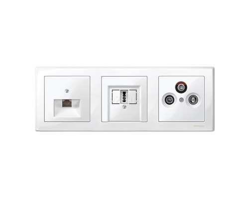 Рамка 3 поста Schneider Electric MTN478319 Merten System M-Smart, полярно-білий, пластик