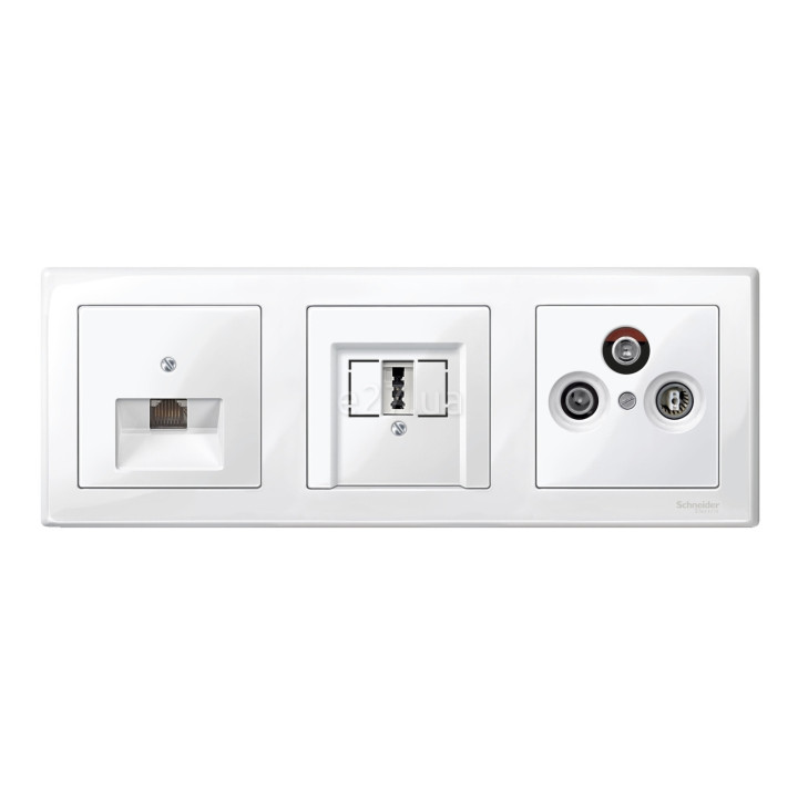 Рамка 3 поста Schneider Electric MTN478319 Merten System M-Smart, полярно-білий, пластик · Schneider Electric · schneider-electric-mtn478319