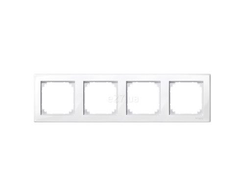 Рамка 4 поста Schneider Electric MTN478419 Merten System M-Smart, полярно-білий, пластик