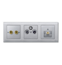 Рамка 3 поста Schneider Electric MTN486360 Merten System M-Plan, алюміній, пластик