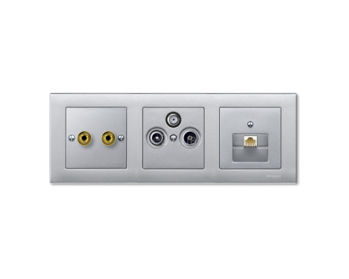 Рамка 3 поста Schneider Electric MTN486360 Merten System M-Plan, алюміній, пластик