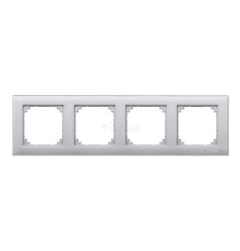 Рамка 4 поста Schneider Electric MTN486460 Merten System M-Plan, алюміній, пластик