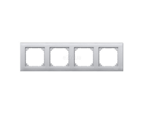 Рамка 4 поста Schneider Electric MTN486460 Merten System M-Plan, алюміній, пластик