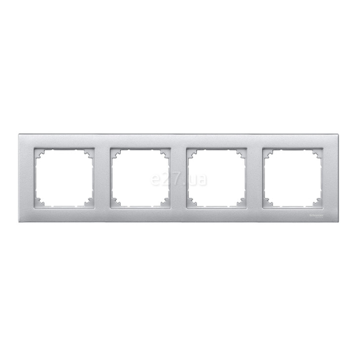 Рамка 4 поста Schneider Electric MTN486460 Merten System M-Plan, алюміній, пластик · Schneider Electric · schneider-electric-mtn486460