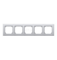 Рамка 5 постів Schneider Electric MTN486560 Merten System M-Plan, алюміній, пластик