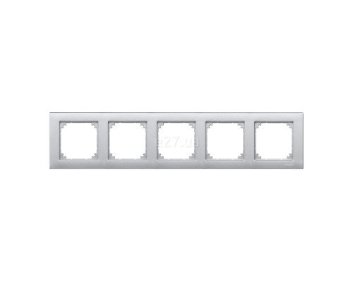 Рамка 5 постів Schneider Electric MTN486560 Merten System M-Plan, алюміній, пластик