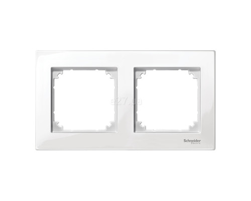Рамка 2 поста Schneider Electric MTN515219 Merten System M-Plan, полярно-білий, пластик