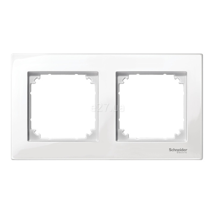 Рамка 2 поста Schneider Electric MTN515219 Merten System M-Plan, полярно-білий, пластик · Schneider Electric · schneider-electric-mtn515219