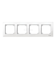 Рамка 4 поста Schneider Electric MTN515419 Merten System M-Plan, полярно-білий, пластик