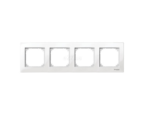 Рамка 4 поста Schneider Electric MTN515419 Merten System M-Plan, полярно-білий, пластик