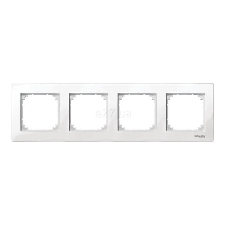 Рамка 4 поста Schneider Electric MTN515419 Merten System M-Plan, полярно-білий, пластик · Schneider Electric · schneider-electric-mtn515419