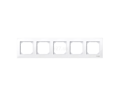 Рамка 5 постів Schneider Electric MTN515525 Merten System M-Plan, активний білий, пластик