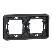 Рамка 2 поста Schneider Electric MUR34101 Mureva Styl, чорний, пластик, ip55, для врізного монтажу