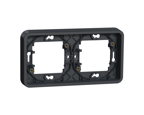 Рамка 2 поста Schneider Electric MUR34101 Mureva Styl, чорний, пластик, ip55, для врізного монтажу