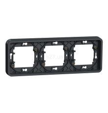 Рамка 3 поста Schneider Electric MUR34109 Mureva Styl, чорний, пластик, ip55, для врізного монтажу