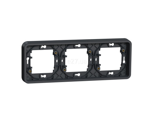 Рамка 3 поста Schneider Electric MUR34109 Mureva Styl, чорний, пластик, ip55, для врізного монтажу