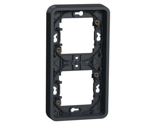 Рамка 2 поста Schneider Electric MUR34151 Mureva Styl, чорний, пластик, ip55, для врізного монтажу