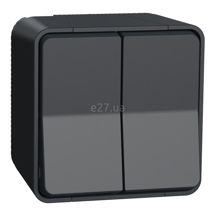 Перемикач прохідний 2-клавішний Schneider Electric MUR35022 Mureva Styl, чорний, пластик, ip55, без підсвітки та індикації, для накладного монтажу · Schneider Electric · schneider-electric-mur35022