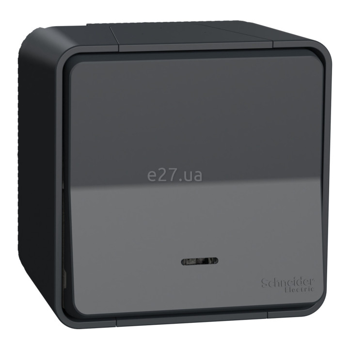 Перемикач прохідний 1-клавішний Schneider Electric MUR35024 Mureva Styl, чорний, пластик, ip55, з підсвіткою чи індикацією, для накладного монтажу · Schneider Electric · schneider-electric-mur35024